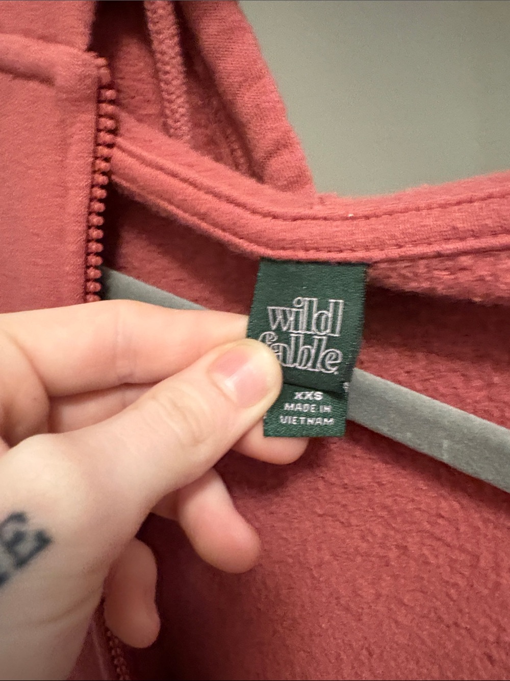 wild fable Dusty Rose Zip Hoodie - Picture 2 of 2